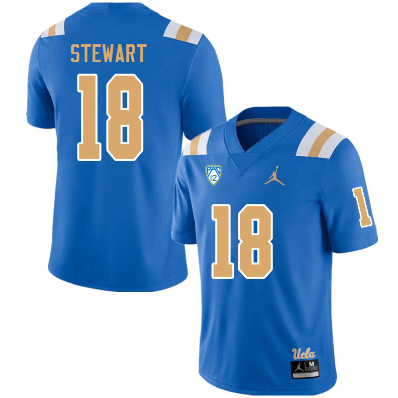 Jordan Brand Men-Youth #18 Croix Stewart UCLA Bruins College Football Jerseys Sale-Blue